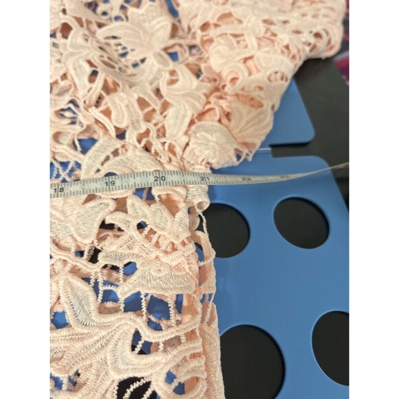 MING WANG Jacket Floral Lace Hook Eye Latch Light Pink size Medium - Picture 7 of 14